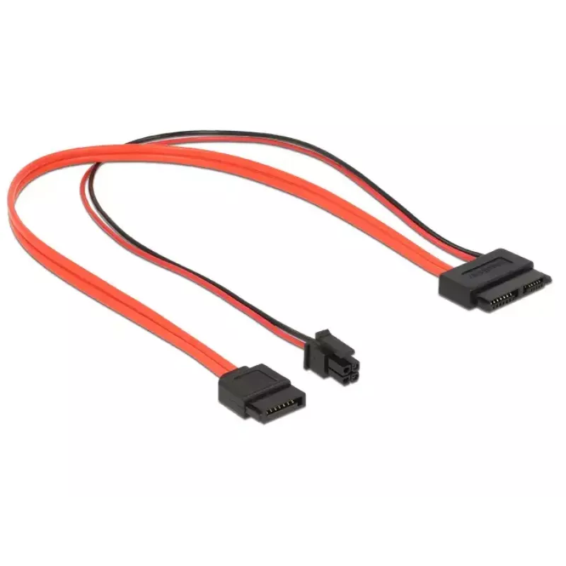 Cable SATA DeLOCK 0,3 m SATAIII 7p + 4p/SATAIII 13p fino