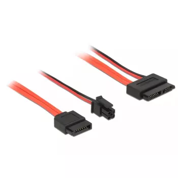 Cable SATA DeLOCK 0,3 m SATAIII 7p + 4p/SATAIII 13p fino