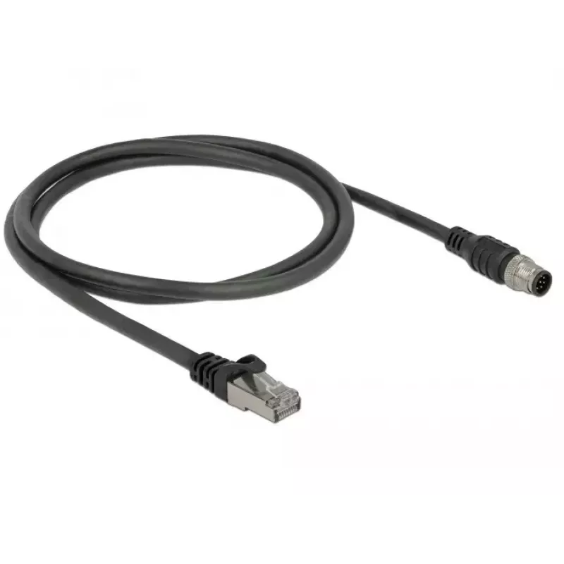 Cable de red DeLOCK 84922 RJ-45 M12 Cat5e 1 m negro