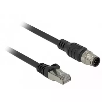 Cable de red DeLOCK 84922 RJ-45 M12 Cat5e 1 m negro