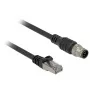 Cable de red DeLOCK 84922 RJ-45 M12 Cat5e 1 m negro