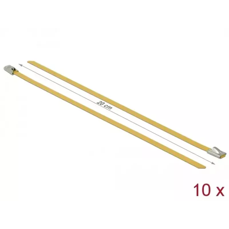 Bridas DeLOCK 18785 acero amarillo 200 mm 10 uds.