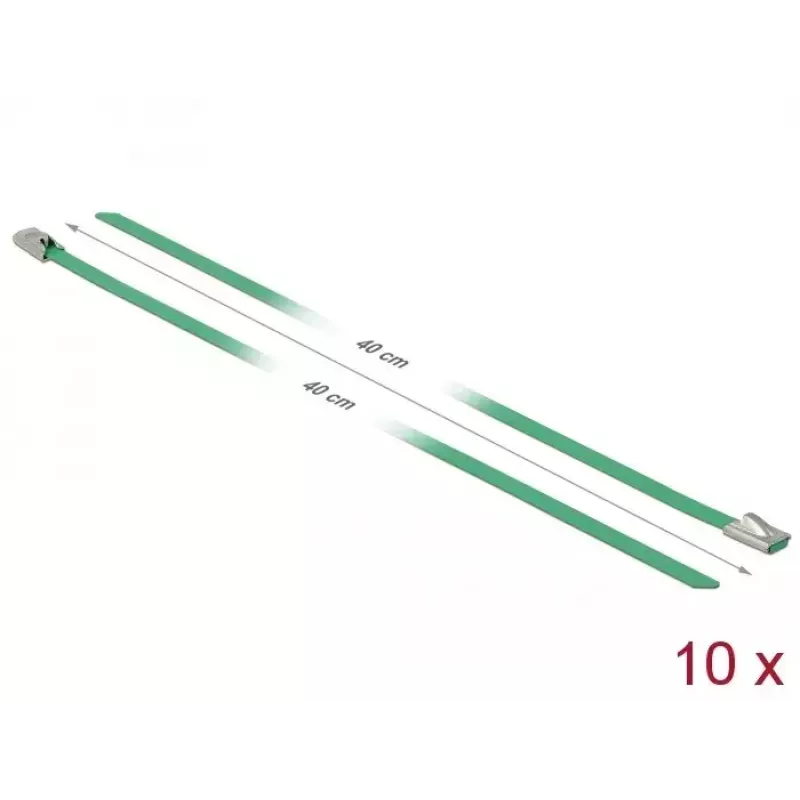 Bridas DeLOCK 18803 acero inoxidable verde 400 mm 10 uds.