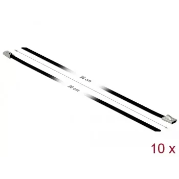 Bridas DeLOCK 18810 acero inoxidable negro 10 uds.