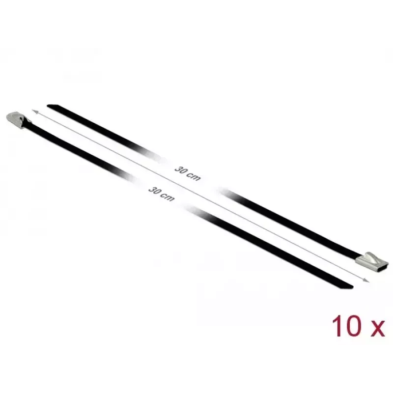 Bridas DeLOCK 18810 acero inoxidable negro 10 uds.