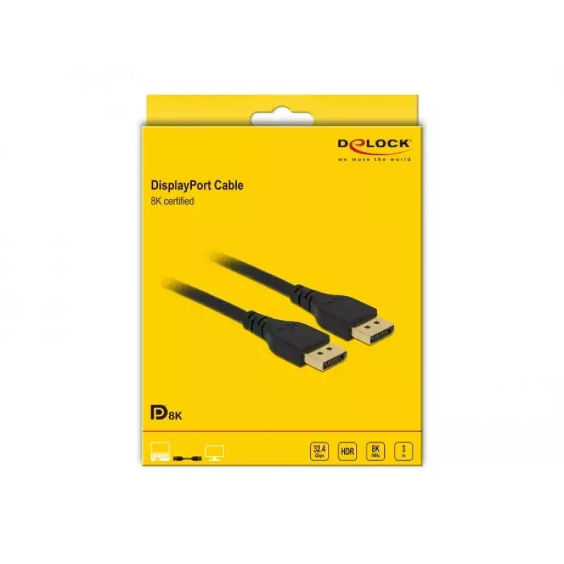 Cable DisplayPort DeLOCK 85911 8K 60 Hz 3 m