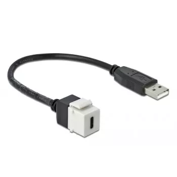 Módulo Keystone DeLOCK 86382 plano negro blanco USB C