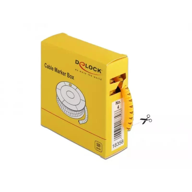 Caja de marcado de cables DeLOCK n.º 4 amarillo 500 uds.