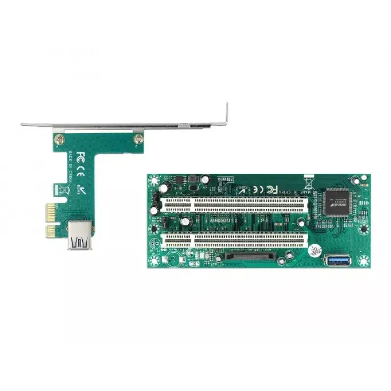 DeLOCK Riser Card PCI Express x1 a 2 x PCI 32 Bit Slot 60 cm cable