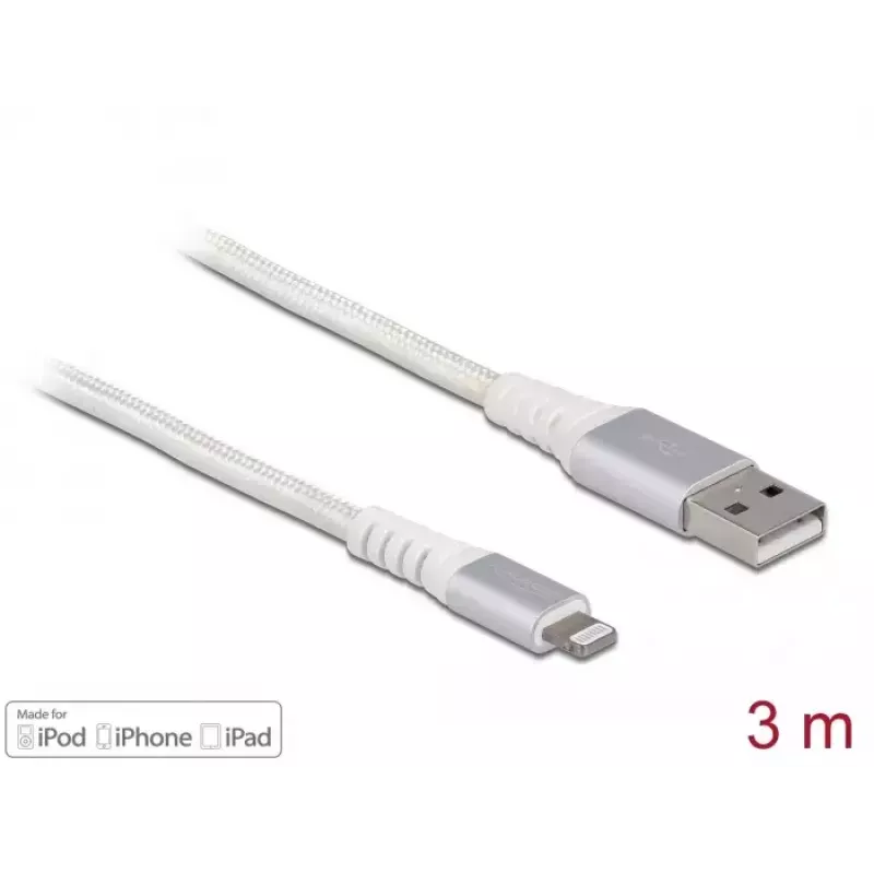 Cable de datos y carga USB DeLOCK para iPhone iPad iPod 3 m Lightning