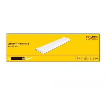 Canaleta de cables DELOCK 20886, polipropileno, blanco, 300×85×10 mm, 2 uds.