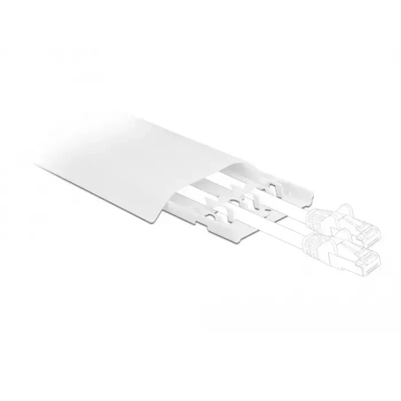 Canaleta de cables DELOCK 20886, polipropileno, blanco, 300×85×10 mm, 2 uds.