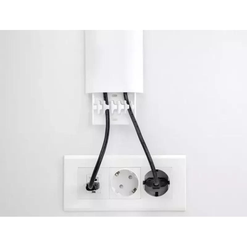Canaleta de cables DELOCK 20886, polipropileno, blanco, 300×85×10 mm, 2 uds.