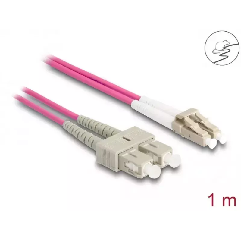 Cable de fibra óptica DeLOCK LC dúplex a SC dúplex OM4 1 m