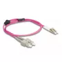 Cable de fibra óptica DeLOCK LC dúplex a SC dúplex OM4 1 m
