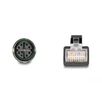 Cable adaptador DeLOCK M12 X-codificado, 8 polos, hembra a RJ45, macho, 50 cm