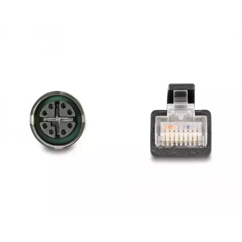 Cable adaptador DeLOCK M12 X-codificado, 8 polos, hembra a RJ45, macho, 50 cm
