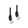 Cable de red DeLOCK RJ45 Cat.6A S/FTP 45° hacia abajo 0,25 m negro