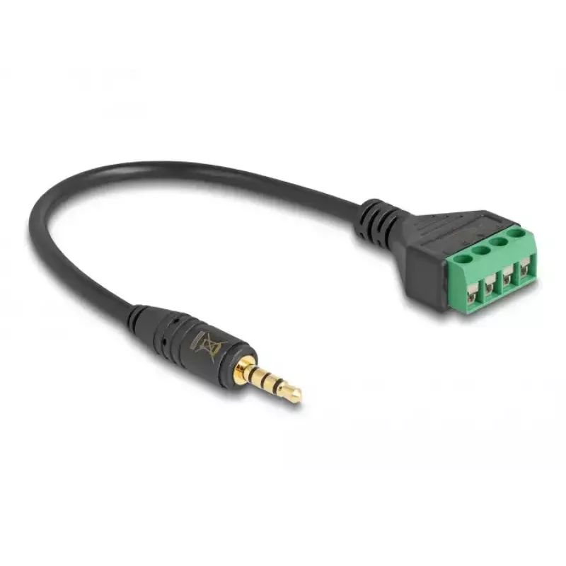 Cable de audio DeLOCK 66268 0,2 m 3,5 mm hembra terminal macho negro verde