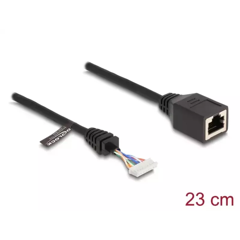 Cable de red DeLOCK 88006 RJ45 hembra a tira de pines hembra Cat5e 0,23m negro