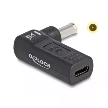 Adaptador DeLOCK USB Type-C hembra a Samsung 5,5 x 3,0 mm macho 90° en ángulo