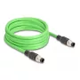 Cable de red DeLOCK M12 A-codificado 8 polos macho a macho PUR (TPU) 2 m