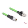 Cable de red DeLOCK M12 X-codificado 8 polos macho a RJ45 macho PUR TPU 2m