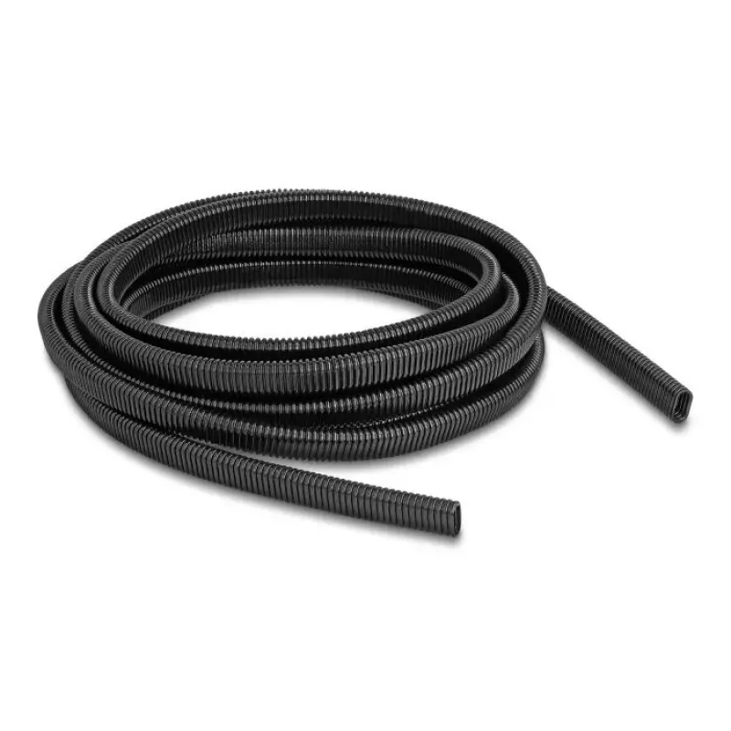 Funda protectora de cables ovalada flexible de plástico DELOCK 13,6 x 6,3 mm, 5 m, negro