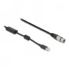 Cable de audio DeLOCK 3 m XLR 3 polos USB Type-A negro plata 84178