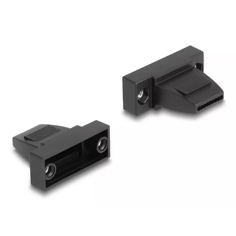 Pasacables DELOCK carcasa D-Sub 9 polos para cable plano, plástico, negro, 25×32×14 mm