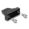 Pasacables DELOCK carcasa D-Sub 9 polos para cable plano, plástico, negro, 25×32×14 mm