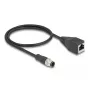 Cable de red DeLOCK M12 A-codificado 8 polos conector macho a conector hembra RJ45 Cat5e 0,5 m negro