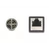 Cable DeLOCK M12 X-codificado 8 pines conector macho a conector hembra RJ45 Cat5e 0,5 m negro