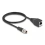 Cable DeLOCK M12 X-codificado 8 pines conector macho a conector hembra RJ45 Cat5e 0,5 m negro
