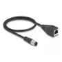 Cable Ethernet industrial DeLOCK M12 D-codificado 4 polos conector macho a conector hembra RJ45 Cat5e 0,5 m negro