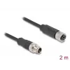 Cable de red DeLOCK M12 X-codificado 8 polos conector macho a conector hembra Cat5e 2 m negro