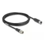 Cable de red DeLOCK M12 X-codificado 8 polos conector macho a conector hembra Cat5e 2 m negro