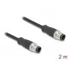 Cable de red DeLOCK M12 D-codificado 4 polos conector macho a conector macho Cat5e 2 m negro