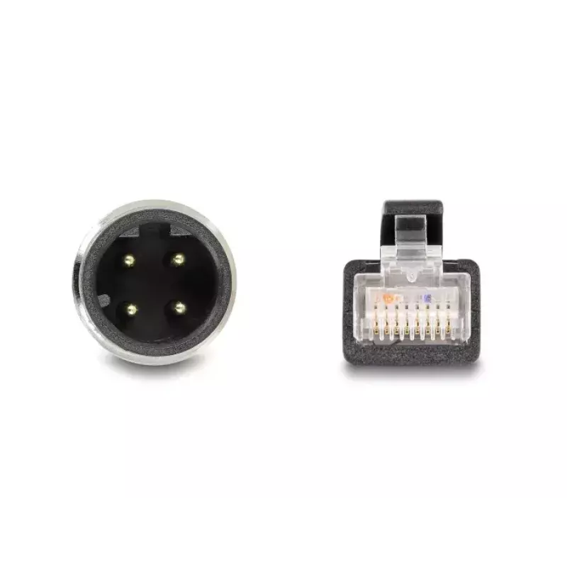 Cable de red DeLOCK M12 D-codificado 4 polos conector macho a conector macho RJ45 Cat5e 5 m negro