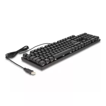 Teclado gaming DeLOCK 12115 USB QWERTZ alemán negro mecánico RGB