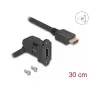 DeLOCK HDMI conector hembra de panel acodado 45° a conector macho HDMI cable 30 cm 8K 60 Hz negro