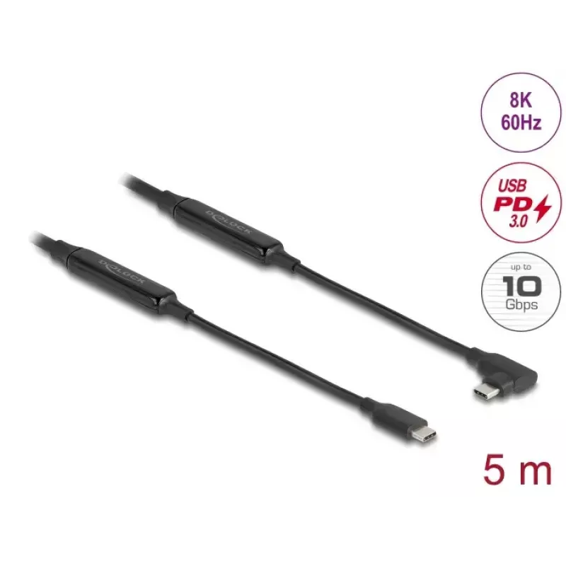 Cable USB DeLOCK 81196 5 m USB-C negro 10 Gbit/s