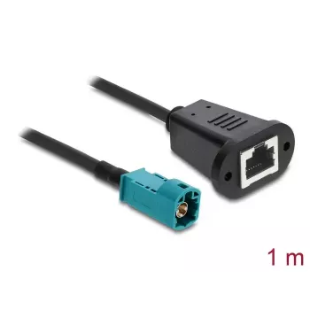 Cable coaxial DELOCK 90699 con conector HSD-Z a RJ-45, 1 m, negro/azul