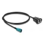 Cable coaxial DELOCK 90699 con conector HSD-Z a RJ-45, 1 m, negro/azul