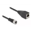 Cable adaptador DeLOCK M12 D-codificado 4 polos hembra a hembra RJ45 50 cm