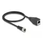 Cable adaptador DeLOCK M12 D-codificado 4 polos hembra a hembra RJ45 50 cm