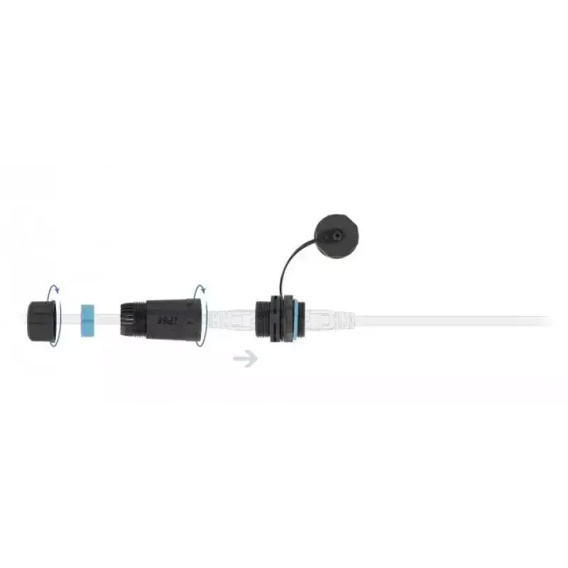 DeLOCK 86701 Acoplador impermeable RJ45 hembra a hembra Cat.6A con tapa, negro