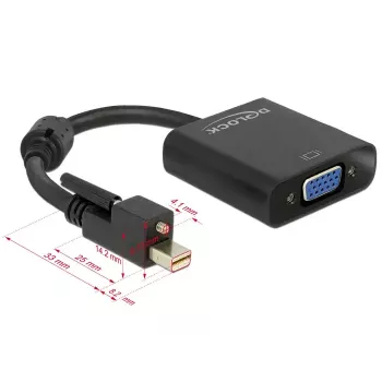 Adaptador de cable de vídeo DeLOCK 62641 Mini DisplayPort a VGA 0,25 m