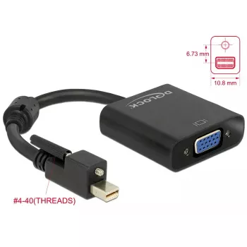 Adaptador de cable de vídeo DeLOCK 62641 Mini DisplayPort a VGA 0,25 m