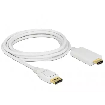 Adaptador de cable de vídeo DeLOCK 83819 3 m DisplayPort HDMI blanco